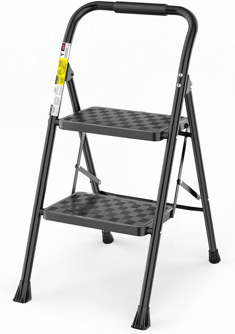 HBTower 2 Step Ladder, Step Stool for Adults,2 Step Ladder Folding Step Stool with Wide Pedal Ergonomic Design - Image 1